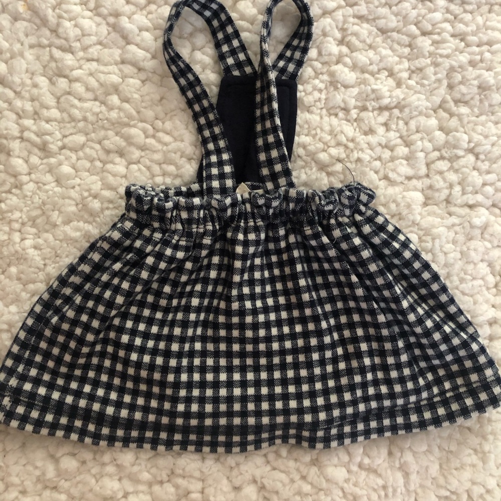 Plaid baby girl overall skirt 3-6m EUC